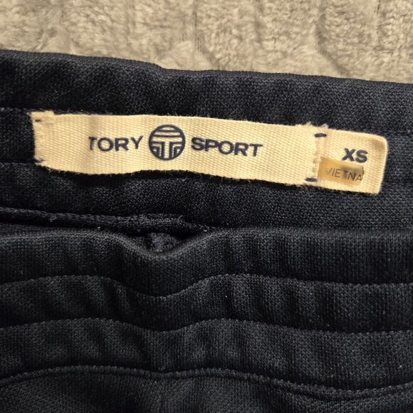 Tory Sport Track Pants size XS Navy Blue & White Snaps Athleisure Wide Leg - Picture 3 of 14